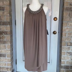 Braided Neck Overlay Dress - Donna Ricco - 14W